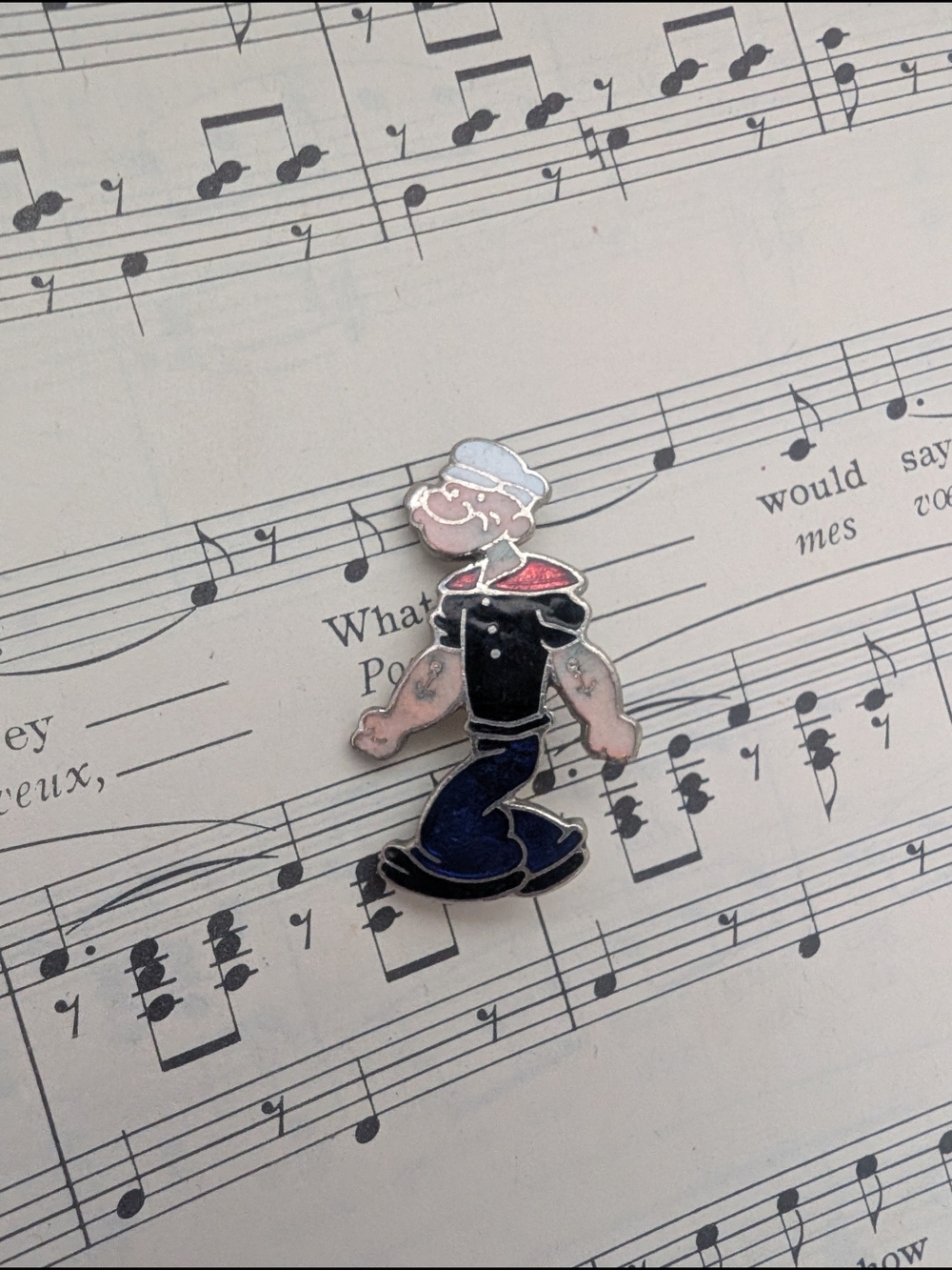 Popeye Enamel Pin — Navy, Black, Pink, Red